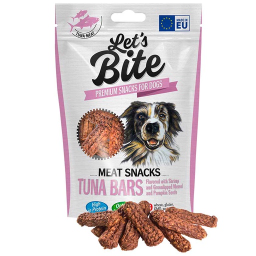 Lets Bite Meat Tuna Bars Snack Para Perros 80gr