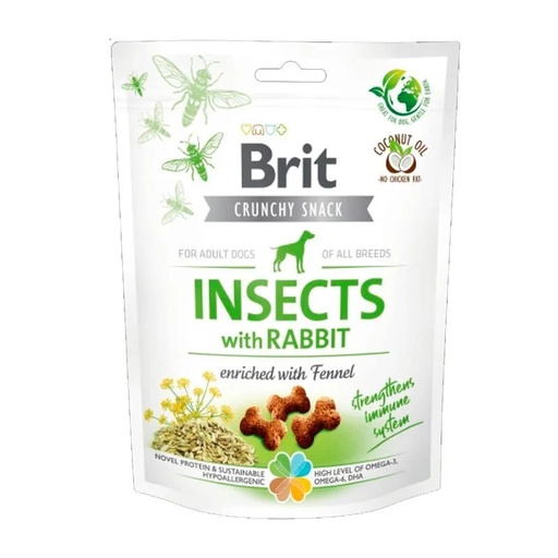 Brit Crunchy  Snack De Insectos Con Conejo Para Perros 200grs