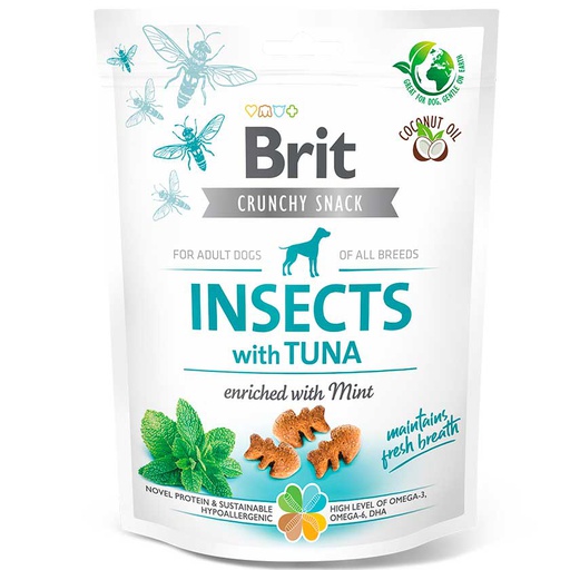 Brit Crunchy Snack De Insectos Con Atún para Perros 200grs