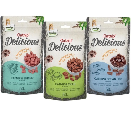 [1352] Pack 3 Snack Dentalight Catnip Delicious Para Gatos 50g