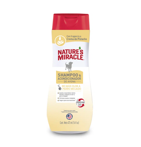 [1293] Natures Miracle Shampoo y Acondicionador Avena Pistacho 473ML