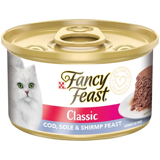 Pack 8 Unidades Fancy Feast Mousse Pez  y Camaron 85G