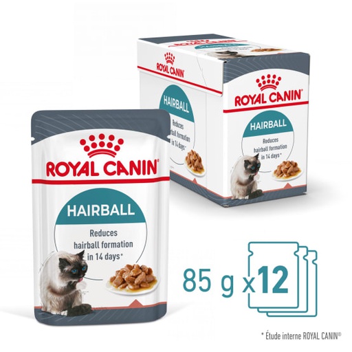 Pack 12 Unidades Royal Canin Hairbail Cat Pouch 85G