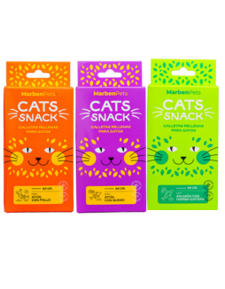 [1357] Pack 3X2 Marben Cats Snack Variedad Rellenos Para Gatos 80G
